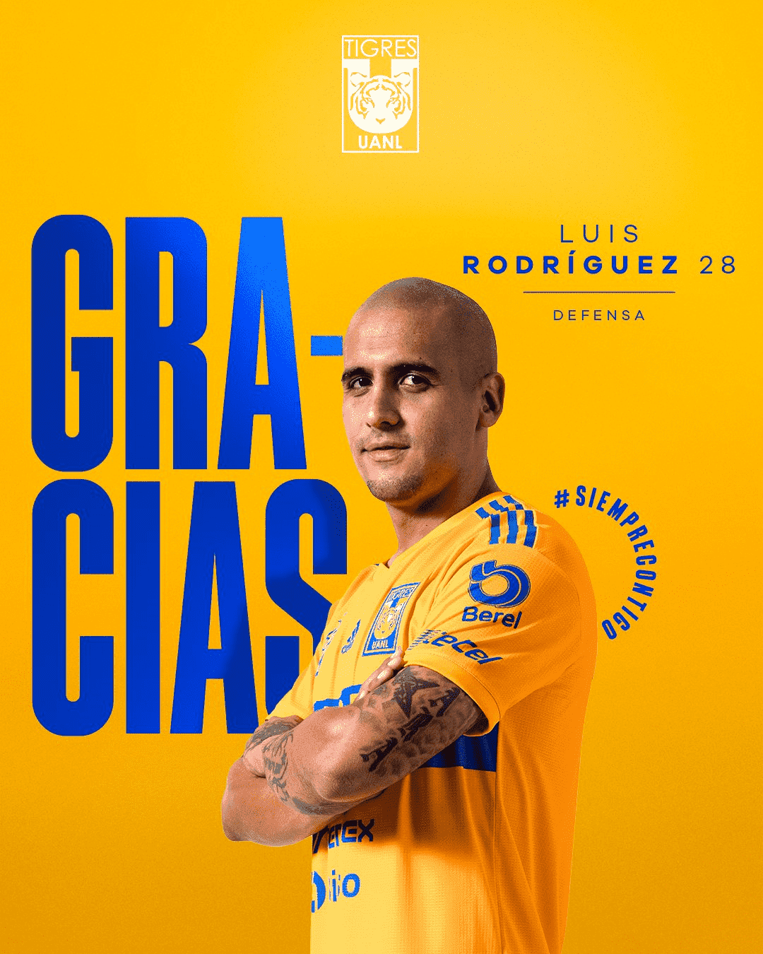 SAN NICOLÁS DE LOS GARZA.- Los Tigres de la UANL anunciaron este martes que Luis "El Chaka" Rodríguez ha quedado fuera de la institución,