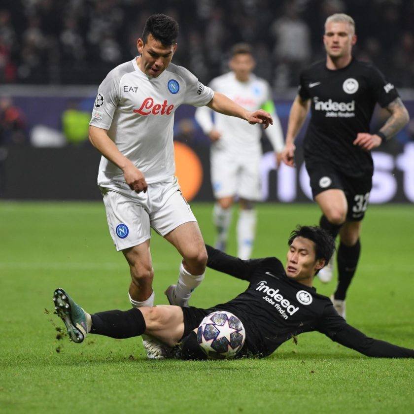 Chucky Lozano, el jugador del partido en la victoria del Napoli sobre el Frankfurt