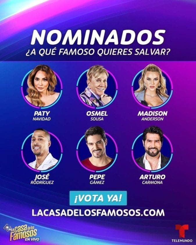 ¿Quiénes son los nominados en La Casa de los Famosos?