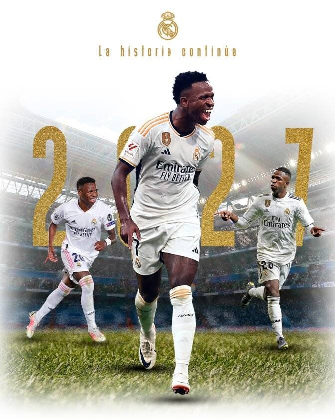 Vinicius Jr. seguirá ligado al Real Madrid hasta el 2027. 