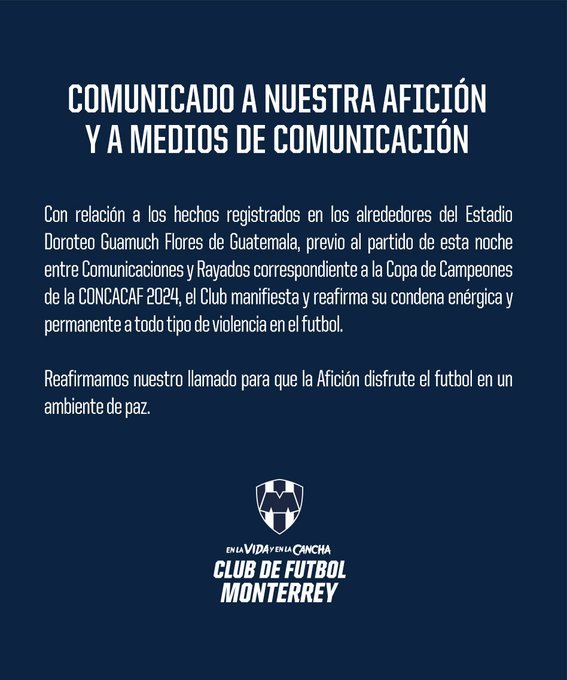 Comunicaciones vs Rayados violencia