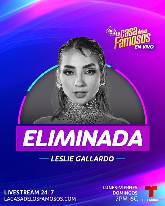 Leslie segunda eliminada de La Casa de los Famosos