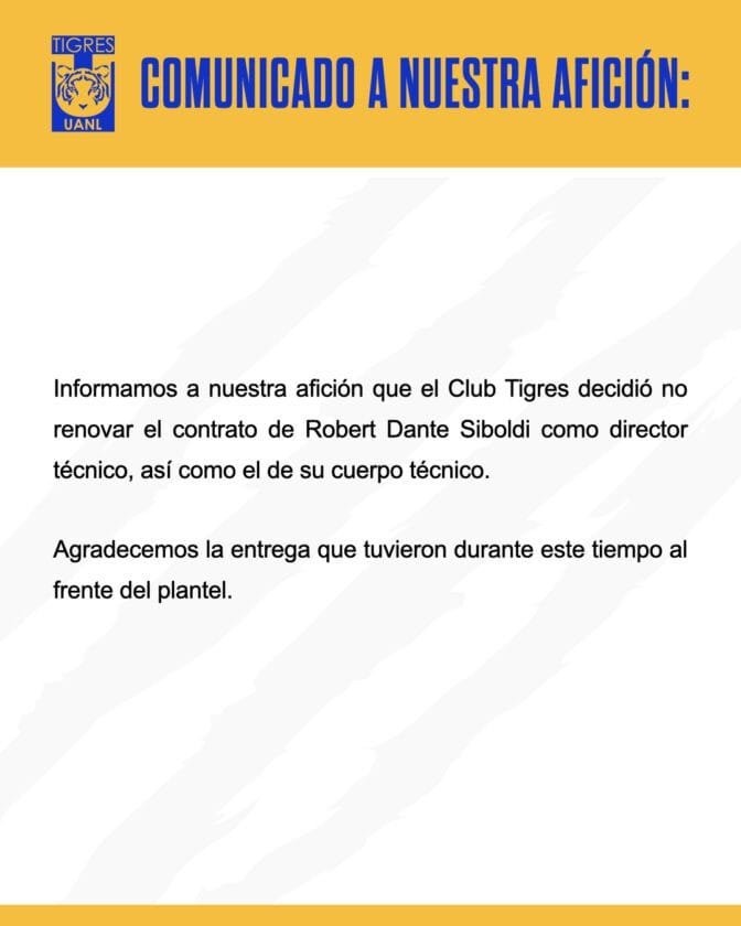 Siboldi deja de ser director técnico de Tigres 