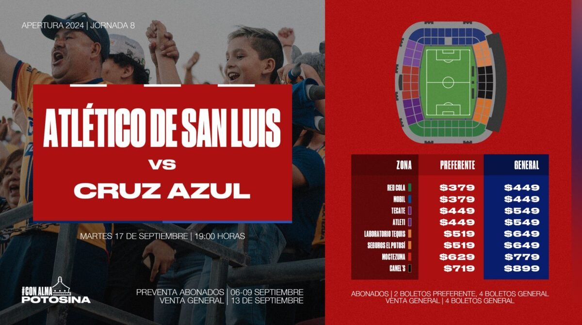 Atlético San Luis vs Cruz Azul boletos 