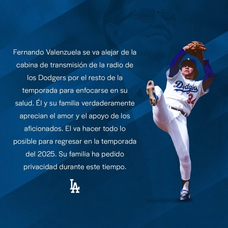 Fernando Valenzuela, grave en hospital de Los Ángeles