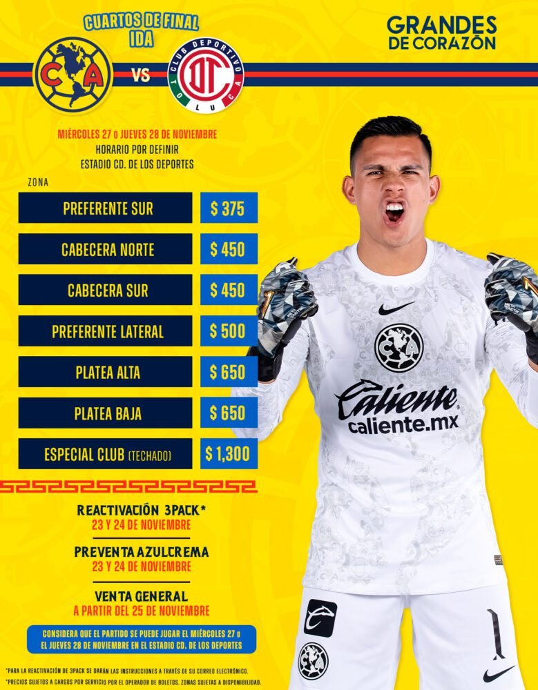 América vs Toluca Liguilla 2024, esto costarán los boletos  