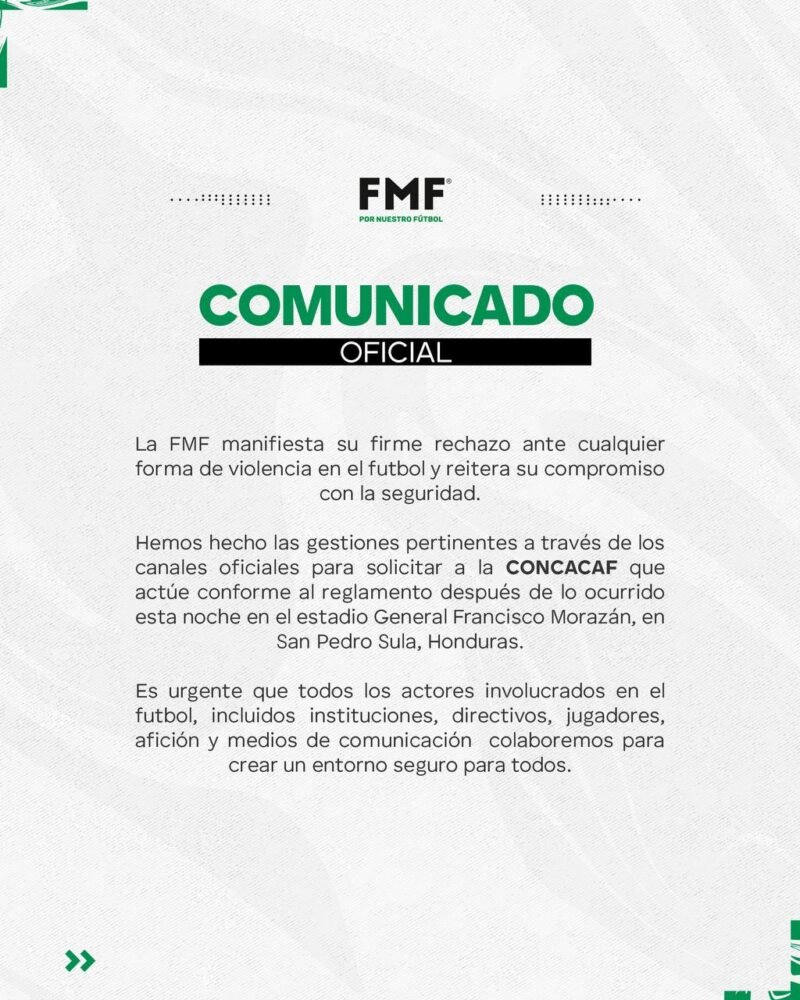 Condena la FMF agresión contra Javier Aguirre. 