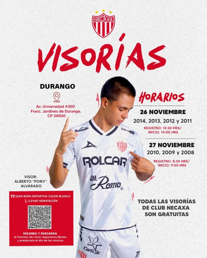 Necaxa busca jugadores en Durango. 