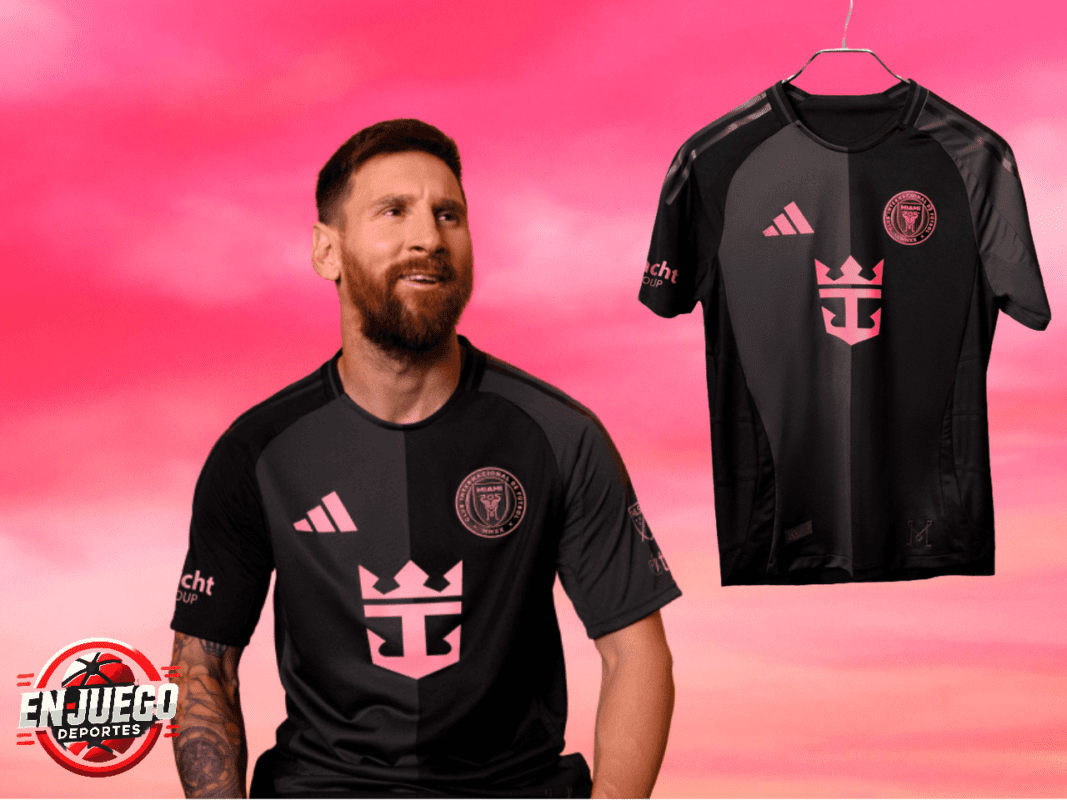 Messi presenta el jersey de visitante Inter Miami 2025.